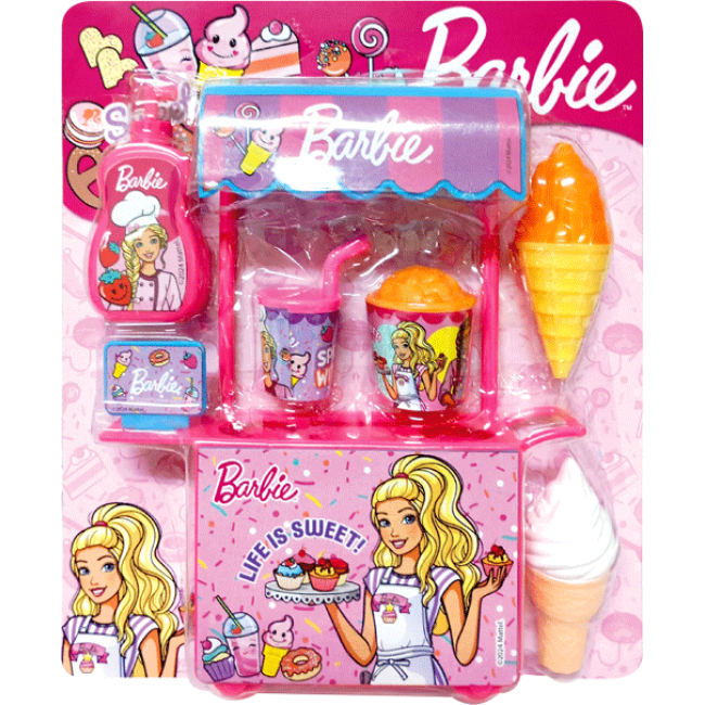 Barbie ระบายสีและเกมแสนสนุก Sprinkled with love+รถเข็นไอศกรีม